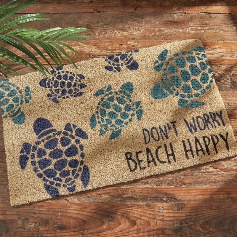 Split P Don't Worry Beach Happy Sea Turtle Doormat