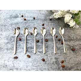 Pretty Home 6 Pieces Set 4.5"Coffee Spoon, Demitasse spoon,Espresso spoon Stainless Steel 18/10 (SUS 304#) Food Safety Grade