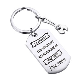 MYOSPARK I'm Plumber Keychain Wrench Keychain Plumbing Jewelry Gift For Plumber Dad Grandpa Husband Boyfriend (Plumber keychain)