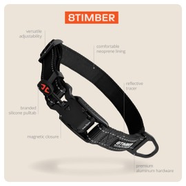 8TIMBER Scout Dog Collar - with Innovative FIDLOCK V-Buckle 25 — Medium — Secure and Stylish Magnetic Closure Collar for Dogs Premium Quality Adjustable Pet Collar for Comfort and Durability…