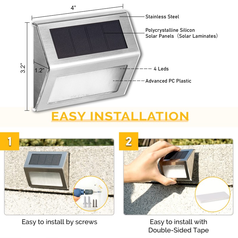 SOLPEX Solar Step Lights, 12 Pack Solar Stair Lights, Outdoor