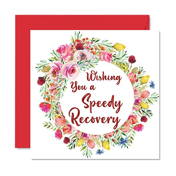 Get Well Soon Cards for Men - Wishing You A Speedy Recovery - Get Well Cards for Women, Get Well Soon, 145mm x 145mm Get Well Greeting Cards for Best Friend Brother Sister Work Colleague