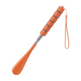 shoe horn Retractable Stainless Steel long-handle Foldable Shoe Puller for seniors extended travel pregnant women 1 pack (Orange)
