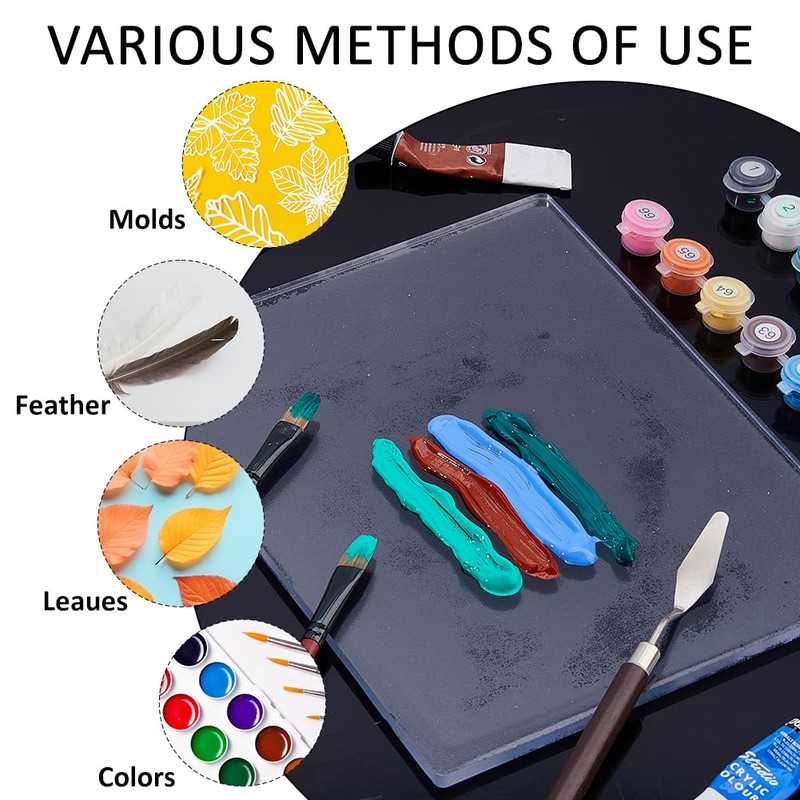 SUPERFINDINGS 24.8x20cm Gel Press Monoprinting Plate Clear Gel Monoprinting Plate