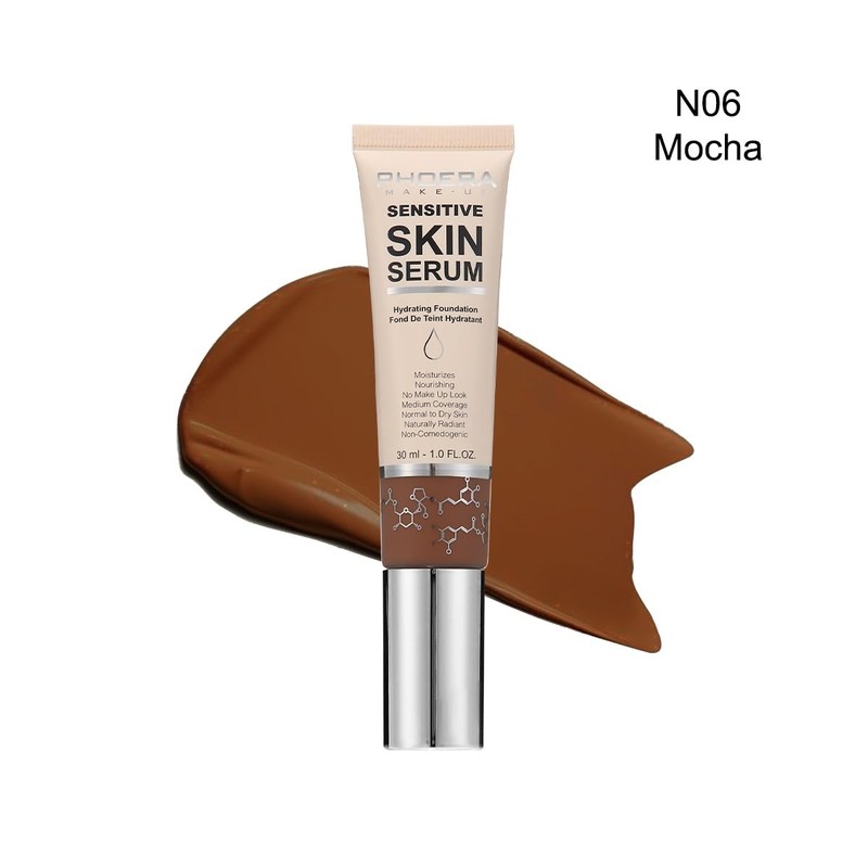PHOERA Hydrating Serum Foundation, Hyaluronic Acid, Allantoin, Vitamin E, Tea