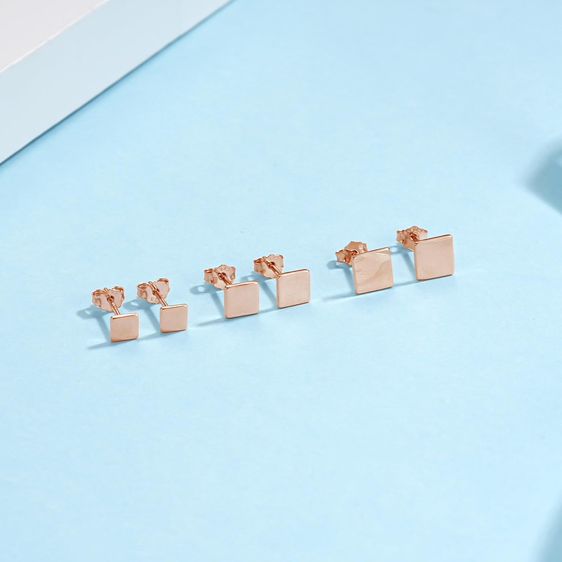 Cangall Silver Stud Earrings for Women, 3 Pairs 925 Sterling
