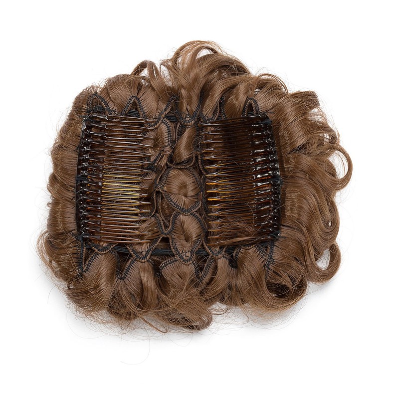 Short Messy Curly Dish Hair Bun Extension Easy Stretch hair