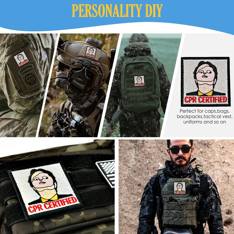 CPR Certified Patch, 2 Pcs Embroidered Morale Patches with Hook