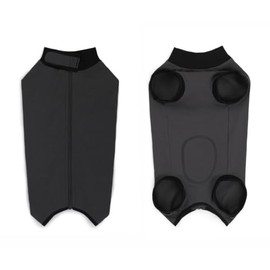 Dog Recovery Suit After Surgery, Abdominal Wound Protection Onesie, Anti-Licking Substitute for E-Collar & Cone, Relieves Anxiety, Easy to Put On, Suitable for Male & Female Dogs (Black, Small)