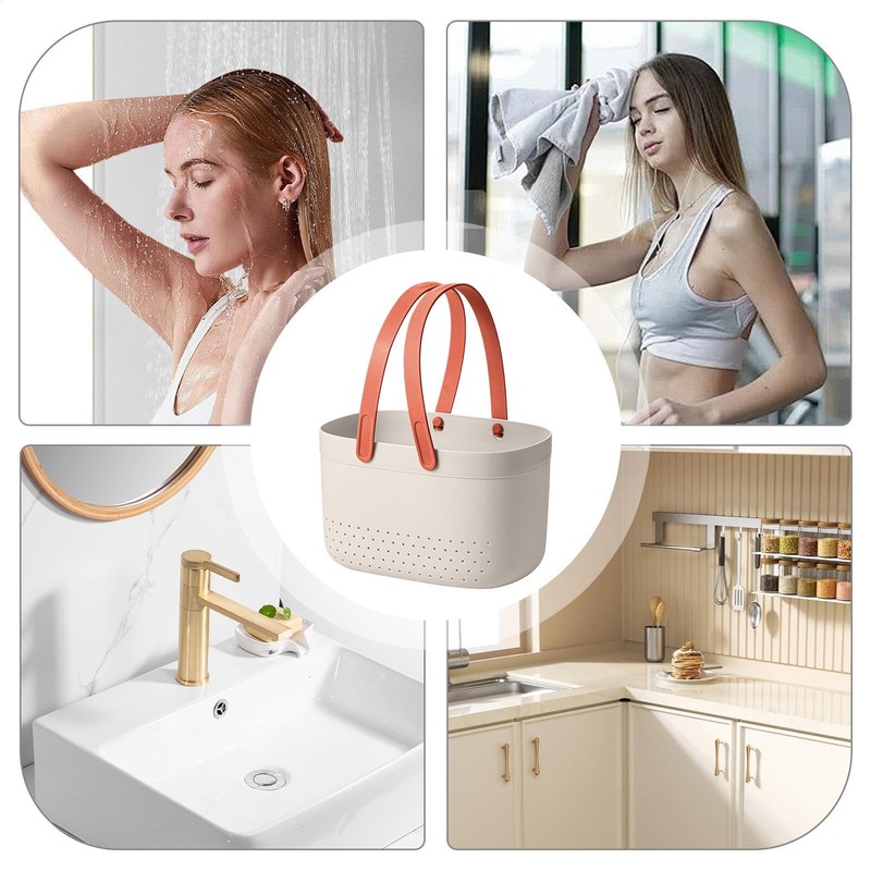 Bathroom Toiletry Basket,Drainage Box for Shower - Draining Organizer for