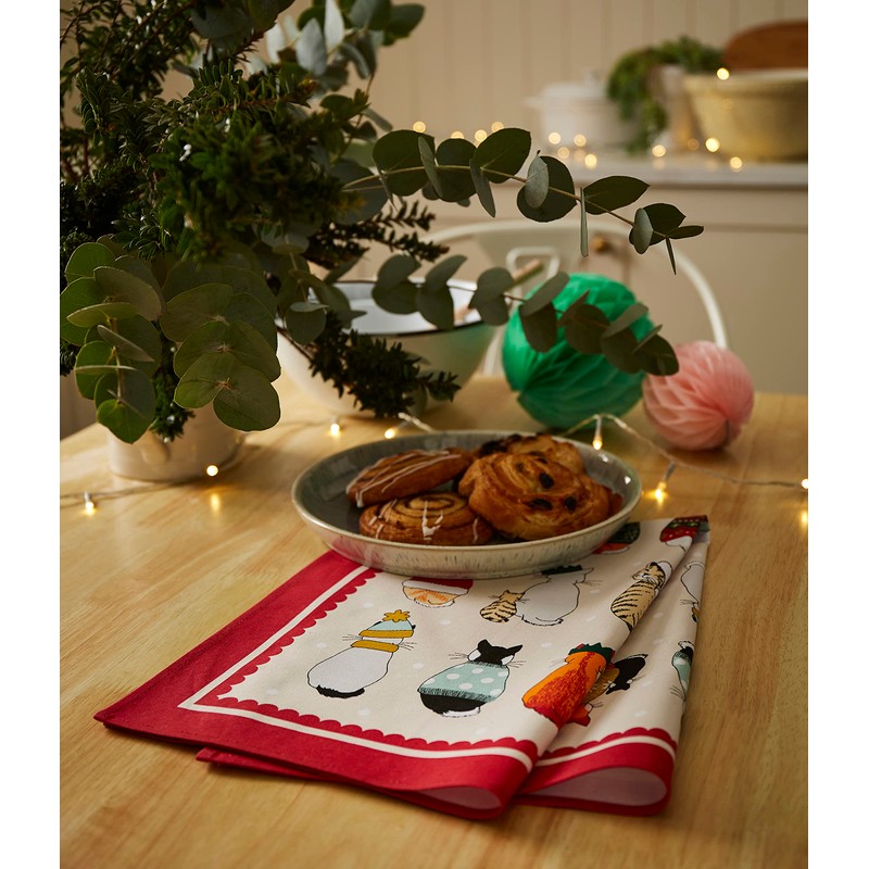 Ulster Weavers Kitchen Textiles - Christmas Cats in Waiting Recycled