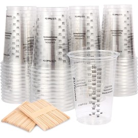 Epoxy Resin Mixing Cups 50Pcs 8oz with Sticks Paint Pigment Measuring
