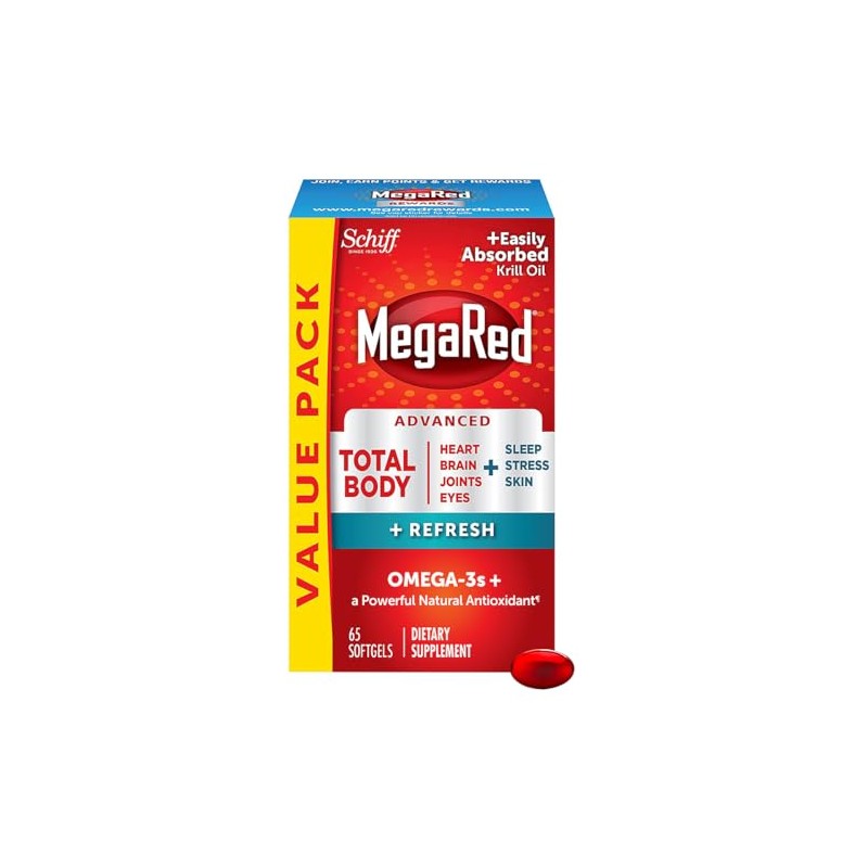 Megared Omega-3 Krill Oil Total Body + Refresh Softgels, Megared,