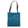 The Mouse Wireframe Diagrame Design Blueprint Nerd Geek Tote Bag