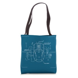 The Mouse Wireframe Diagrame Design Blueprint Nerd Geek Tote Bag