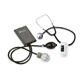 VitalCare | Kit de Diagnóstico con Oxímetro YX300, Baumanómetro Aneroide y Estetoscopio Simple| Monitoreo de Signos Vitales
