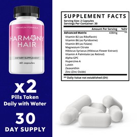 Harmony Hair, Harmony Healthy Hair Supplement for Hair Growth (60 Capsules)
