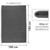 La Vida Premium Bath Towel Set 4-Piece Anthracite, 100% Terry
