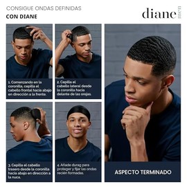 Diane Cepillo de cerdas de jabalí para hombres y mujeres, peinado de cabello fino a medio, estilos ondulados, alisador, cuero cabelludo suave, mango d