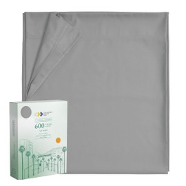 California Design Den Luxury Queen Size Flat Sheet Only - 100% Cotton, 600 Thread Count, 1 Piece Top Sheet, Extra Soft Bed Sheet, Breathable and Cooling, Sateen Weave, Hotel Quality - Light Grey