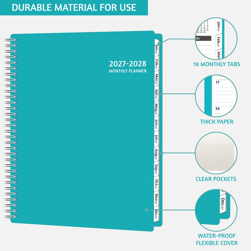 2027-2028 Monthly Planner, 18 Months Calendar Planner 2027-2028 from Jan