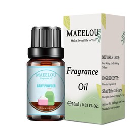MAEELOU Baby Powder Fragrance Oils, 0.33 Fl Oz Essential Oils for Diffuser, for Humidifiers, Long Lasting Scented Oils for DIY Candle and Soap Making, Gift for Friend(10ml)