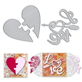 Troqueles de corte de metal de San Valentín para suministros de fabricación de tarjetas, troqueles de corazón con flecha de amor, plantilla de plantilla para el día de San Valentín, bricolaje, álbumes