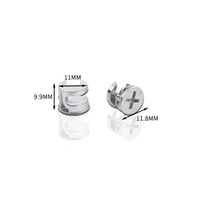 Silver Tone Furniture Connector Camlock Fittings Mini Fix Casing, Pack