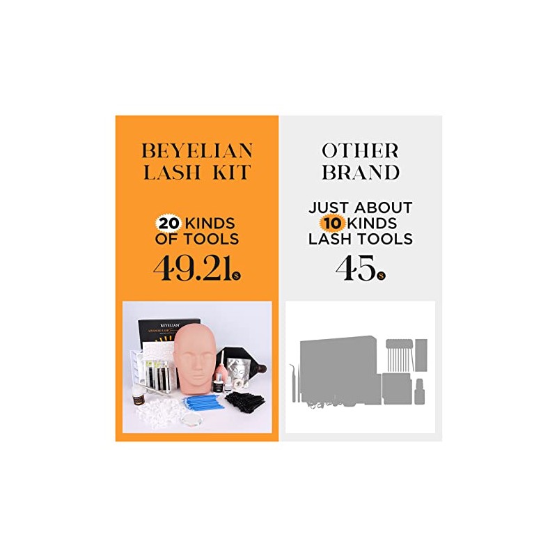 BEYELIAN- Kit de suministros para extensiones de pestañas: este kit