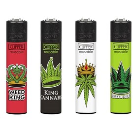 4 X CLIPPER LIGHTERS (CANNA KING)