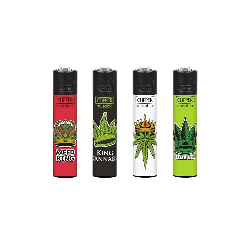 4 X CLIPPER LIGHTERS (CANNA KING)