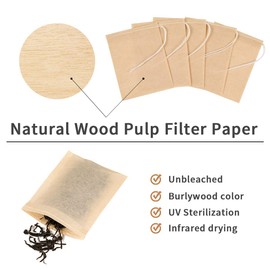 400 Pack Disposable Drawstring Tea Filter Bags Safe & Natural Unbleached Paper Tea Infuser Drawstring Empty Bag for Loose Leaf Tea (8 x 10cm, Natual Color)