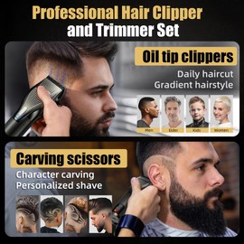 KIKIDO Professional Hair Clippers for Men,USB Rechargeable Hair Trimmer,Men's Grooming Kit for Hair, Face, Beard, for Barbers Shop & Home Use
