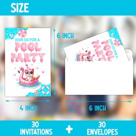 Pool Party Birthday Invitations for Girl