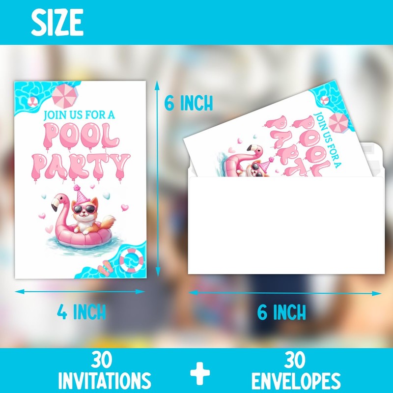 Pool Party Birthday Invitations for Girl