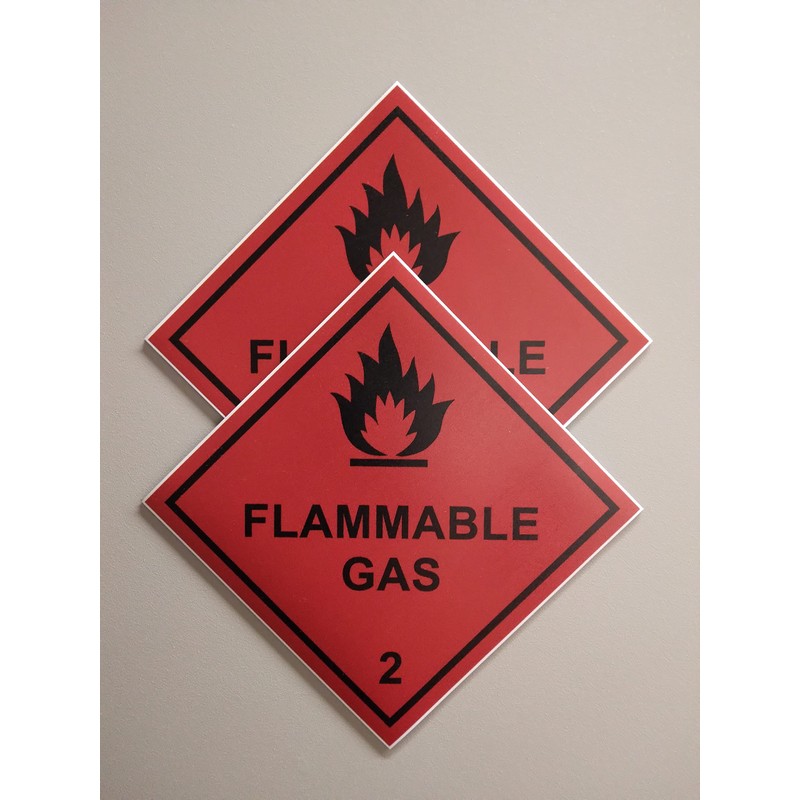 Pack of 2 strong Magnetic, flammable gas 100mm x 100mm