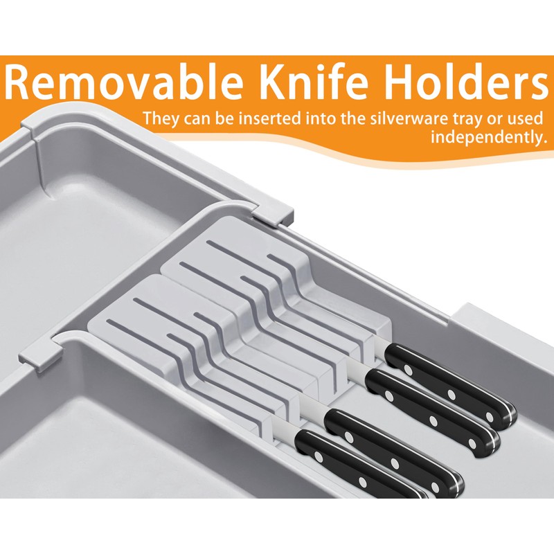 Homecor Large Utensil Organizer for Kitchen Drawer, Expandable Silverware Drawer