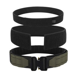 KRYDEX Tactical Battle Belt 2 Inch Quick Release MOLLE Combat Belt with Inner Belt & Back Support Pad (Upgraded Belt-RG, Large)