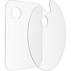 Tamaki 2 Pack 11.8 x 7.9 Inch Acrylic Paint Palette with Thumb Hole Clear Paint Pallet, Easy Clean Non-Stick Artist Pallet for Oil Watercolor Craft DIY Art Painting Palette