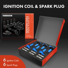 A-Premium (Blue) Set of 12 Ignition Coil Pack and Iridium Spark Plugs Compatible with Ford & Lincoln vehicles - F-150, Explorer, Transit-150, Taurus, Expedition, Flex, Navigator, MKS, MKT - V6 3.5L