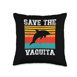 Vaquita Dolphin Porpoise Cochito Whale Save The Vaquita Porpoise Cochito Throw Pillow, 16x16, Multicolor