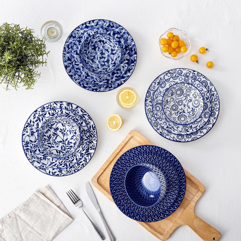 vancasso SELENE Plates and Bowls Set for 4, 12 Pieces