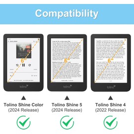 Fintie Case for Tolino Shine Color/Shine 5(2024)/Shine 4(2022) & Kobo Clara Colour/Clara BW(2024)/Clara 2E(2022) eReader - Ultra Thin Case with Auto Sleep/Wake and Magnetic Closure, Navy Blue