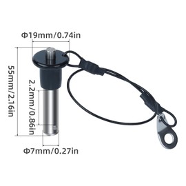 YXQ 2Pcs Ball Locking Pins, 304 Stainless Steel Push-Button Locking Quick Release Pin with Push Button Lanyard Cable (10mm Diameter, 25mm Usable Length)