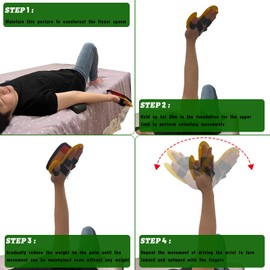 bibahala Stroke Hemiplegia Finger Wrist Arm Straightening Recovery Kit Rehabilitation Stroke Therapy Equipment for Adults Hand Brace Elbow Pad Sandbag Finger Splint