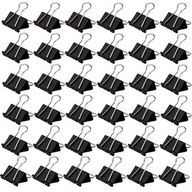THREEBEGETSALLA 100pcs Binder Clips, 19mm Black Office Paper Clip, Foldback Clips Clamp Binder Clips for Office Home Supplies