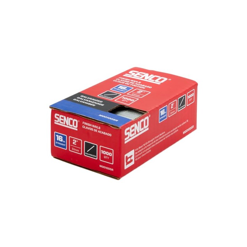 SENCO M001005R 2" 16 Gauge Straight Finish Nails, Galvanized Finish