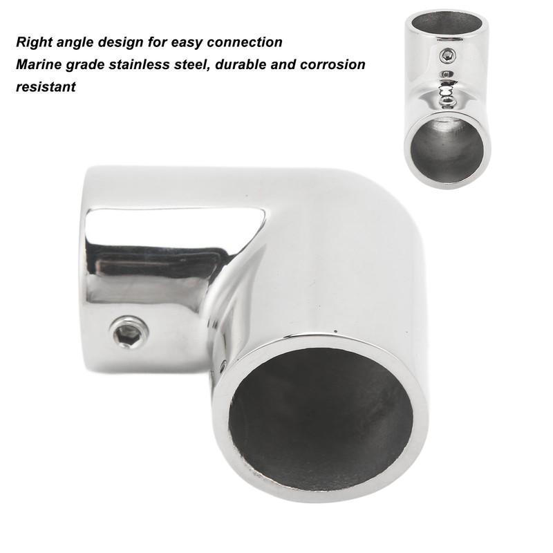 2 Way Boat Hand Rail Right Angle Stainless Steel Sturdy