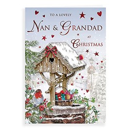 Regal Publishing Traditional Christmas Card Nan & Grandad - 9 x 6 inches