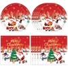 40Pcs Christmas Party Decorations Xmas Tree Santa Claus Theme Disposable